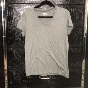 Nike grey women’s cotton dri-fit T-shirt. Size large.